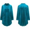 image:imageRVivimos Womens Velvet Long Sleeve Pocket Casual Mini Shirt DressTeal