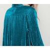 image:imageRVivimos Womens Velvet Long Sleeve Pocket Casual Mini Shirt DressTeal