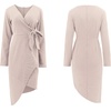 image:imageRVivimos Womens Winter Long Sleeve V Neck Asymmetrical Knit Sweater DressesBeige