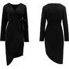 image:imageRVivimos Womens Winter Long Sleeve V Neck Asymmetrical Knit Sweater DressesBlack