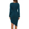 image:imageRVivimos Womens Winter Long Sleeve V Neck Asymmetrical Knit Sweater DressesDarkcyan