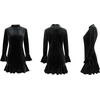 image:imageRVivimos Womens Winter Long Sleeve Velvet Ruffles Bodycon Mini DressBlack