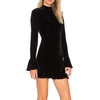 image:imageRVivimos Womens Winter Long Sleeve Velvet Ruffles Bodycon Mini DressBlack