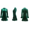 image:imageRVivimos Womens Winter Long Sleeve Velvet Ruffles Bodycon Mini DressGreen