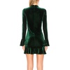 image:imageRVivimos Womens Winter Long Sleeve Velvet Ruffles Bodycon Mini DressGreen