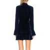 image:imageRVivimos Womens Winter Long Sleeve Velvet Ruffles Bodycon Mini DressNavyblue