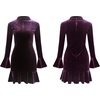 image:imageRVivimos Womens Winter Long Sleeve Velvet Ruffles Bodycon Mini DressPurple