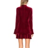 image:imageRVivimos Womens Winter Long Sleeve Velvet Ruffles Bodycon Mini DressWine Red