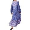 image:imageRVivimos Womenss Cotton Long Sleeve Vintage Floral Bohemian Beach V Neck Bottons Casual Maxi DressesBlue