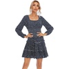 image:imageRVivimos Womens Autumn Long Sleeve Cotton Polka Dot Print Mini DressNavyblue