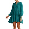 image:imageRVivimos Womens Fall Long Sleeve Casual Cotton Ruffle Button Down Loose Fit Mini DressTeal