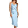 image:imageRVivimos Womens Satin Dress Spaghetti Straps Side Slit Cowl Neck Irregular Hem Midi DressSkyblue