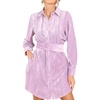 image:imageRVivimos Womens Shirt Dress Fall Velvet Button Down Long Sleeve Casual Mini Dress with BeltPurple