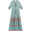 image:imageRVivimos Womens Summer Cotton Floral Puff Sleeves Casual Boho Drawstring Button Up Midi DressLightblue1