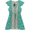 image:imageRVivimos Womens Summer Cotton Short Sleeves VNeck Floral Print Button Up Boho Mini DressGreen