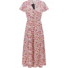image:imageRVivimos Womens Summer Short Sleeve Floral Print V Neck Wrap Midi Dress with SlitPink