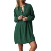 image:imageRVivimos Womens Tunic Dress Fall Cotton Button Down Long Sleeves Casual Mini Shirt DressEmeraldgreen