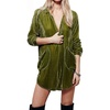 image:imageRVivimos Womens Velvet Long Sleeve Pocket Casual Mini Shirt DressArmy Green