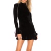 image:imageRVivimos Womens Winter Long Sleeve Velvet Ruffles Bodycon Mini DressBlack