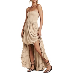 image:imageRVivimos Womens Summer Boho Sexy Backless Long DressesApricot