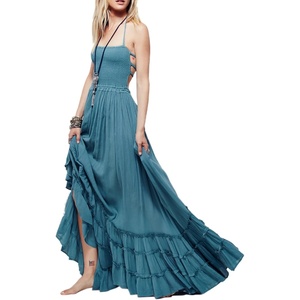 image:imageRVivimos Womens Summer Boho Sexy Backless Long DressesBlue