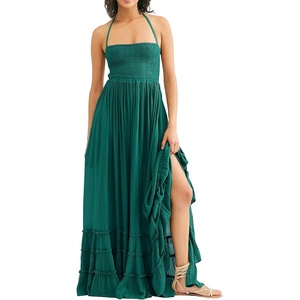 image:imageRVivimos Womens Summer Boho Sexy Backless Long DressesGreen