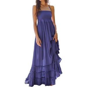 image:imageRVivimos Womens Summer Boho Sexy Backless Long DressesIndigo Blue