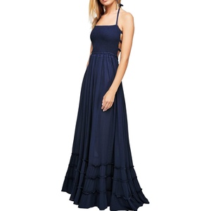 image:imageRVivimos Womens Summer Boho Sexy Backless Long DressesNavyblue