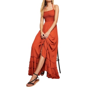 image:imageRVivimos Womens Summer Boho Sexy Backless Long DressesOrange