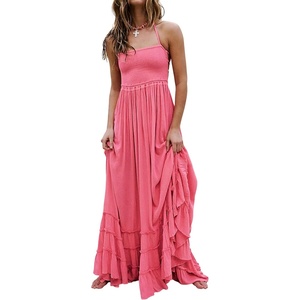 image:imageRVivimos Womens Summer Boho Sexy Backless Long DressesPink2