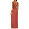 image:imageRVivimos Boho Dress for Women Sexy Deep V Neck Sleeveless Hollow Out Backless Casual Side Slit Maxi DressBurntorange