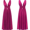 image:imageRVivimos Boho Dress for Women Sexy Deep V Neck Sleeveless Hollow Out Backless Casual Side Slit Maxi DressFuchsia