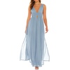 image:imageRVivimos Boho Dress for Women Sexy Deep V Neck Sleeveless Hollow Out Backless Casual Side Slit Maxi DressHazeblue2
