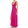 image:imageRVivimos Boho Dress for Women Sexy Deep V Neck Sleeveless Hollow Out Backless Casual Side Slit Maxi DressHotpink
