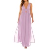 image:imageRVivimos Boho Dress for Women Sexy Deep V Neck Sleeveless Hollow Out Backless Casual Side Slit Maxi DressLightpurple2