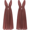image:imageRVivimos Boho Dress for Women Sexy Deep V Neck Sleeveless Hollow Out Backless Casual Side Slit Maxi DressRedbrown2