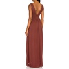 image:imageRVivimos Boho Dress for Women Sexy Deep V Neck Sleeveless Hollow Out Backless Casual Side Slit Maxi DressRedbrown2
