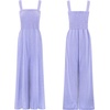 image:imageRVivimos Jumpsuits for Women Summer Cotton Sleeveless Smocked Casual One Piece Vacation Wide Leg Long Rompers with PocketsPurple