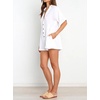 image:imageRVivimos Summer Jumpsuits for Women Casual Cotton V Neck Short Sleeve ButtonDown Loose Fit Rompers with PocketsWhite