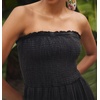 image:imageRVivimos Womens Summer Boho Cotton Maxi Dress Adjustable Spaghetti Strap Elastic Smocked Casual Ruffle Hem Flowy Beach DressBlack