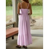 image:imageRVivimos Womens Summer Boho Cotton Maxi Dress Adjustable Spaghetti Strap Elastic Smocked Casual Ruffle Hem Flowy Beach DressLight Purple
