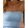 image:imageRVivimos Womens Summer Boho Cotton Maxi Dress Adjustable Spaghetti Strap Elastic Smocked Casual Ruffle Hem Flowy Beach DressLightblue