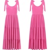 image:imageRVivimos Womens Summer Casual Beach Midi Dress Cotton Linen Sleeveless Adjustable Straps Tiered Flowy Dresses with PocketsPink