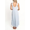 image:imageRVivimos Womens Summer Casual Beach Midi Dress Cotton Linen Sleeveless Adjustable Straps Tiered Flowy Dresses with PocketsSky Blue