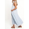 image:imageRVivimos Womens Summer Casual Beach Midi Dress Cotton Linen Sleeveless Adjustable Straps Tiered Flowy Dresses with PocketsSky Blue