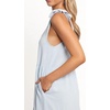 image:imageRVivimos Womens Summer Casual Beach Midi Dress Cotton Linen Sleeveless Adjustable Straps Tiered Flowy Dresses with PocketsSky Blue