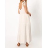 image:imageRVivimos Womens Summer Casual Beach Midi Dress Cotton Linen Sleeveless Adjustable Straps Tiered Flowy Dresses with PocketsWhite