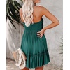 image:imageRVivimos Womens Summer Cotton Boho Beach Sleeveless Tie Front Mini Dress Tube Top DressDarkgreen