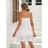 image:imageRVivimos Womens Summer Cotton Boho Beach Sleeveless Tie Front Mini Dress Tube Top DressWhite