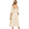 image:imageRVivimos Womens Summer Cotton Lantern Sleeves Ruffled Off Shoulder ALine Midi DressesBeige